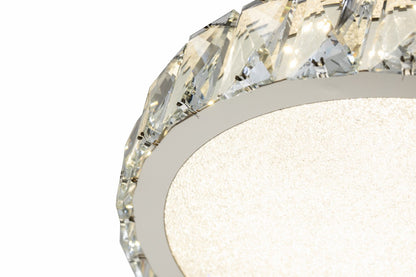 Plafón LED Cristal Circular Salón MARCELLO | Cromo Ø30 cm