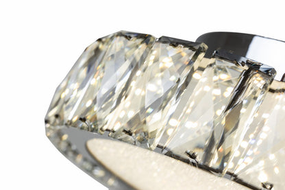 Plafón LED Cristal Circular Salón MARCELLO | Cromo Ø30 cm