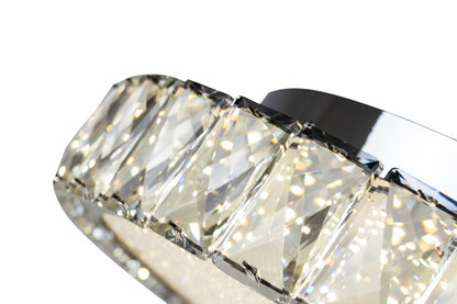 Plafón LED Cristal Circular Salón MARCELLO | Cromo Ø40 cm