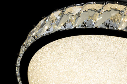 Plafón LED Cristal Circular Salón MARCELLO | Cromo Ø40 cm