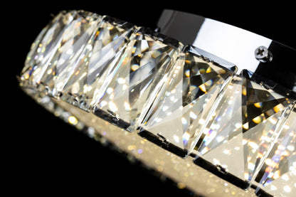 Plafón LED Cristal Circular Salón MARCELLO | Cromo Ø40 cm