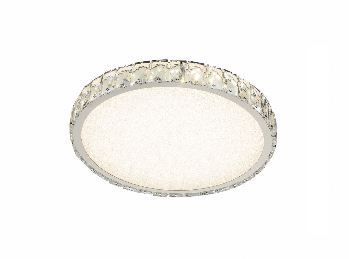 Plafón LED Cristal Circular Salón MARCELLO | Cromo Ø40 cm
