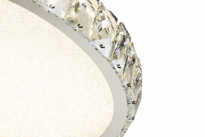 Plafón LED Cristal Circular Salón MARCELLO | Cromo Ø40 cm