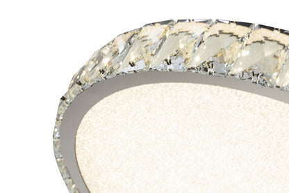 Plafón LED Cristal Circular Salón MARCELLO | Cromo Ø40 cm