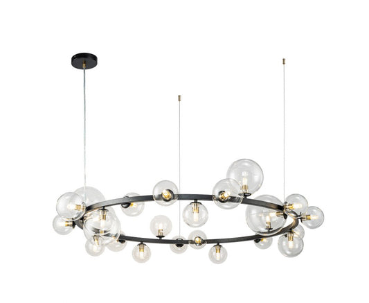 Lámpara Colgante Cristal Esférica Salón MILLAS | Negro/Humo