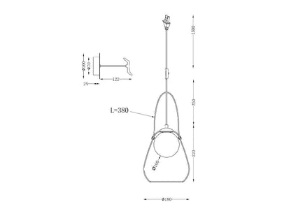 Lampara y aplique mixta color negro BALDI LP5002-1W-P