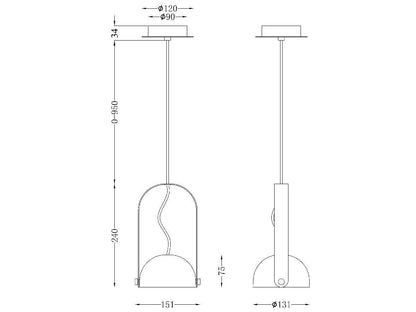 Lámpara colgante ALCOR LP5003-1P
