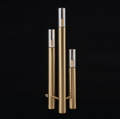 Lampara De Mesa Moderna Con Tres Bombillas G9 Dorado