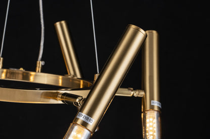 Lampara Colgante Bombilla G9 Moderna Dorado