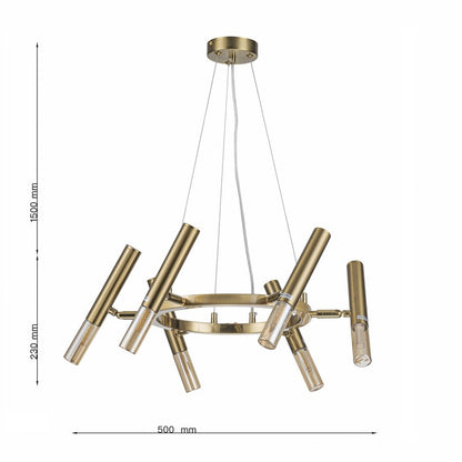 Lampara Colgante Bombilla G9 Moderna Dorado