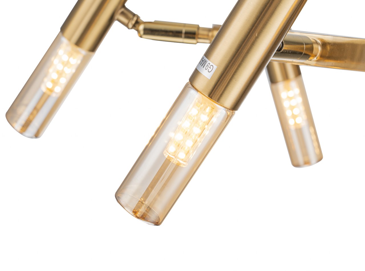 Lampara Colgante Bombilla G9 Moderna Dorado