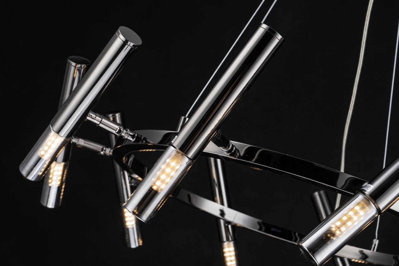 Lampara Colgante Moderna 9 Bombillas G9 Negro