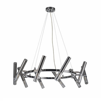 Lampara Colgante Moderna 9 Bombillas G9 Negro