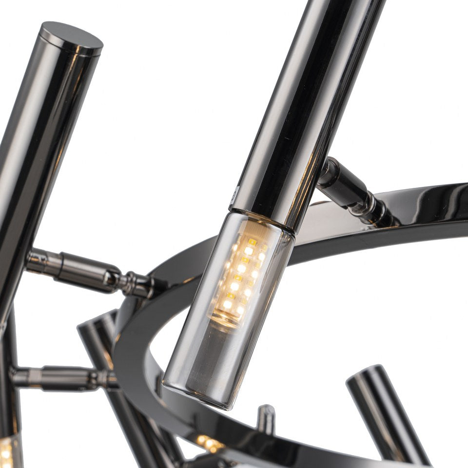 Lampara Colgante Moderna 9 Bombillas G9 Negro