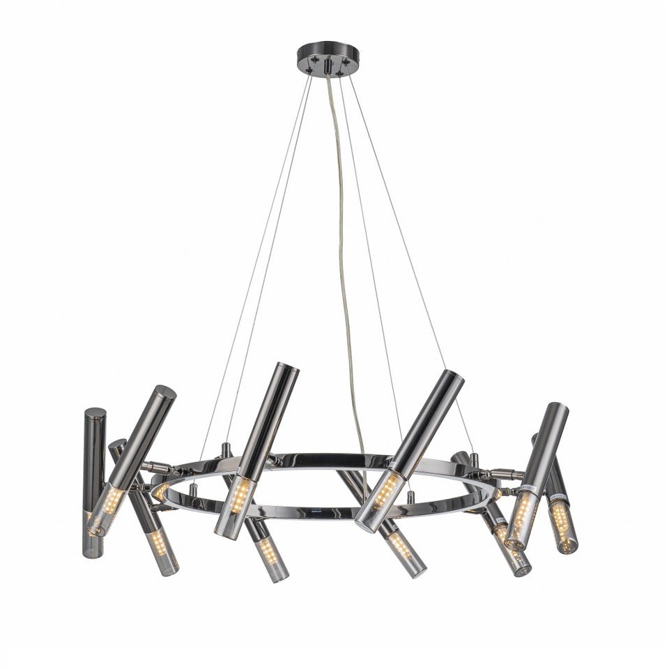 Lampara Colgante Moderna 9 Bombillas G9 Negro