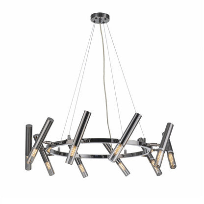 Lampara Colgante Moderna 9 Bombillas G9 Negro