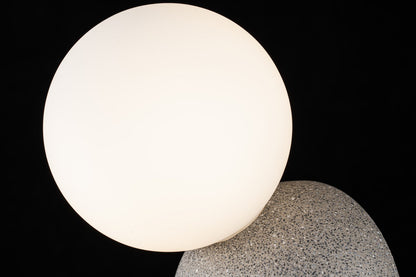 Aplique De Pared de Concreto Con Bola De Vidrio Negro