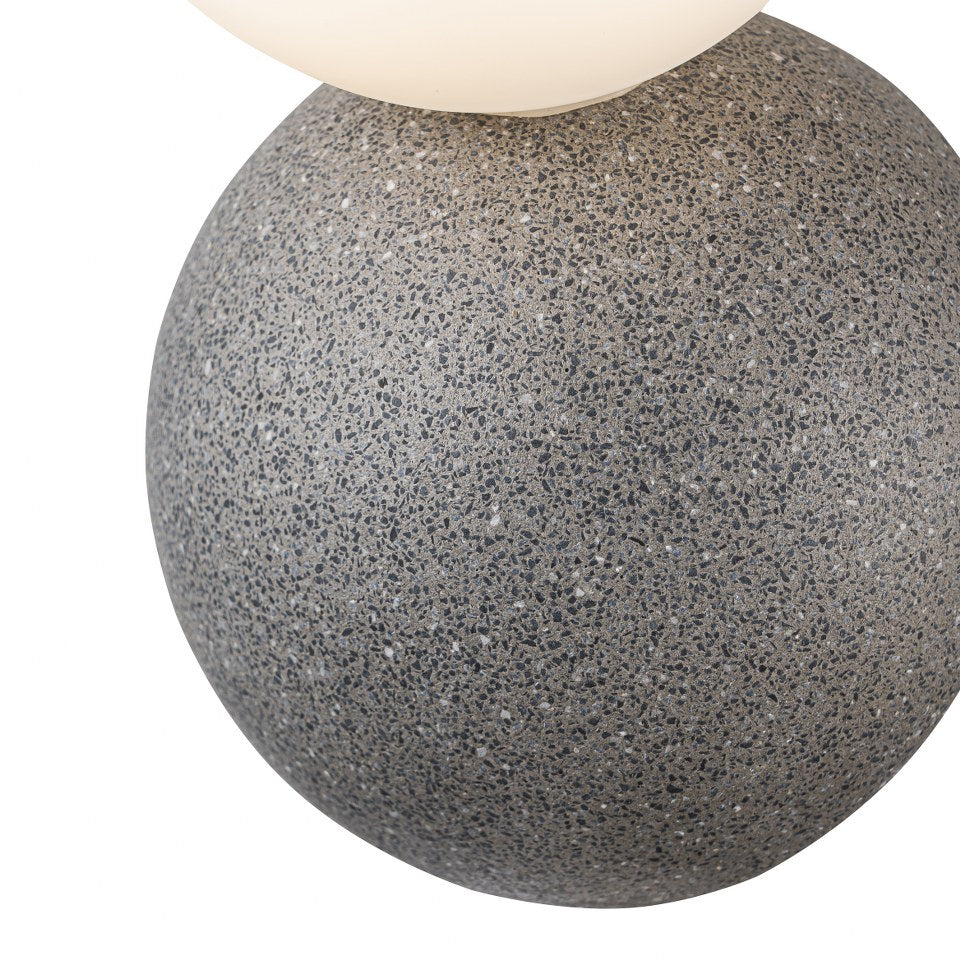 Aplique De Pared de Concreto Con Bola De Vidrio Negro