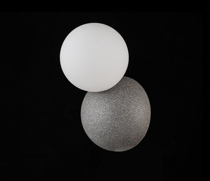 Aplique De Pared de Concreto Con Bola De Vidrio Negro