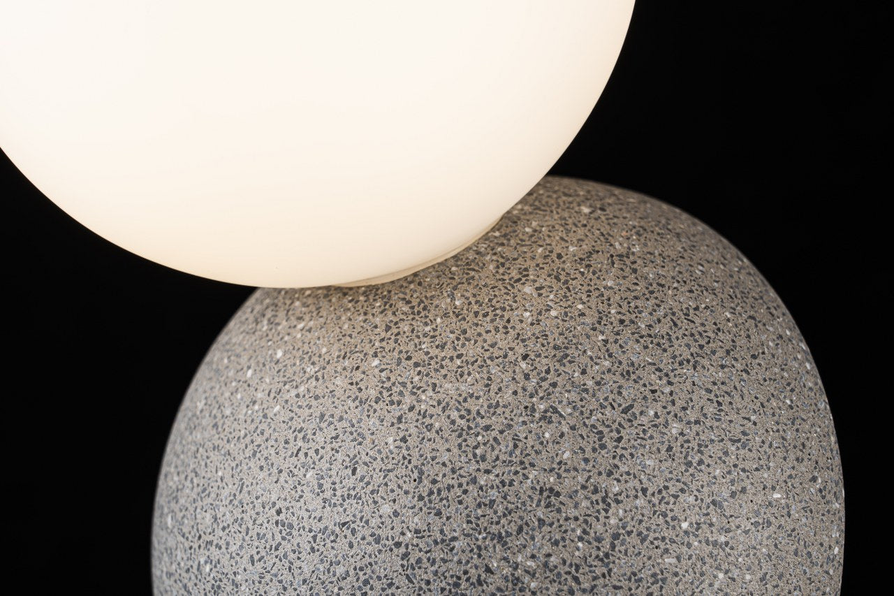 Aplique De Pared de Concreto Con Bola De Vidrio Negro