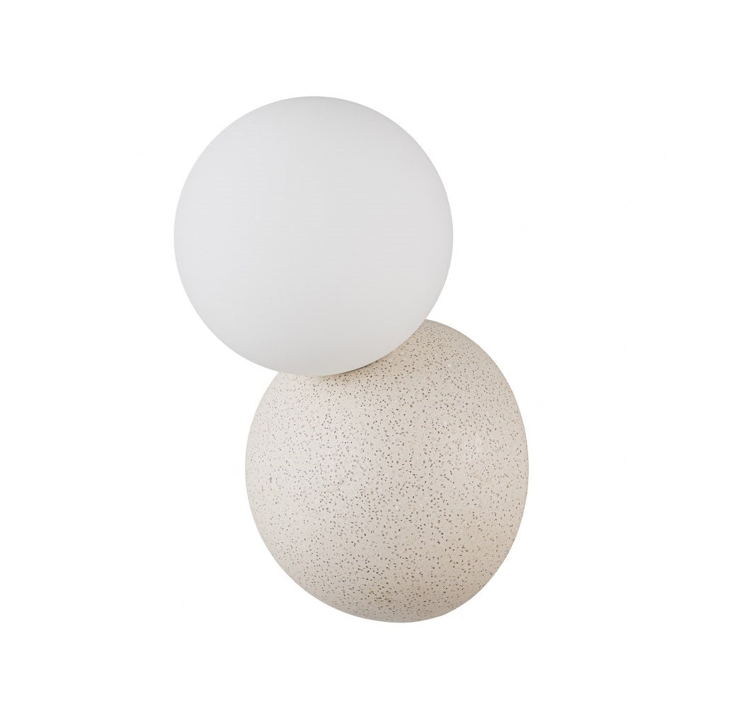 Aplique De Pared de Concreto Con Bola De Vidrio Blanco