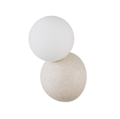 Aplique De Pared de Concreto Con Bola De Vidrio Blanco