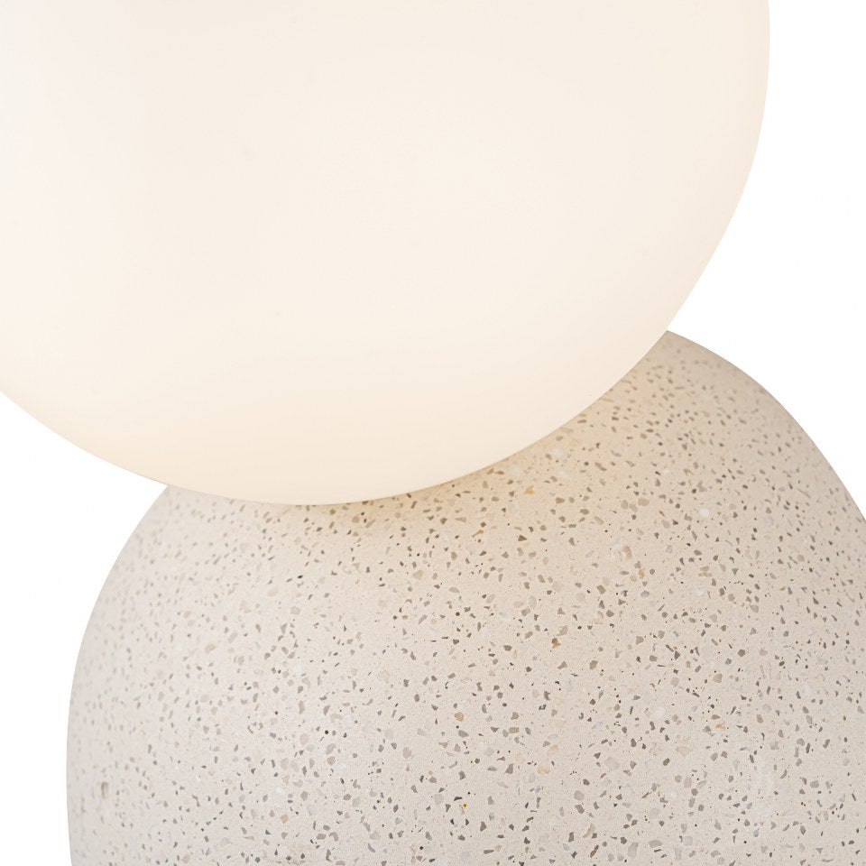 Aplique De Pared de Concreto Con Bola De Vidrio Blanco