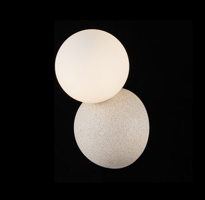 Aplique De Pared de Concreto Con Bola De Vidrio Blanco
