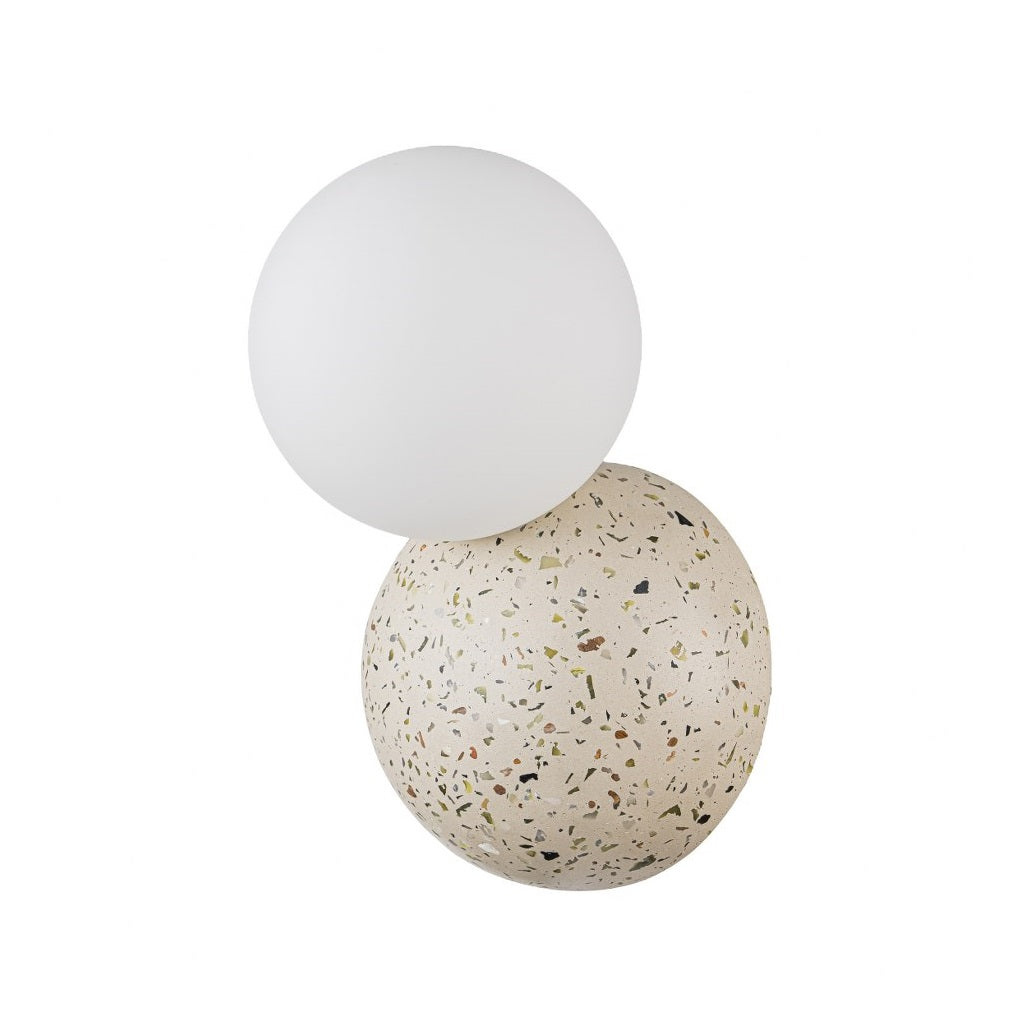 Aplique De Pared de Concreto Con Bola De Vidrio Beige