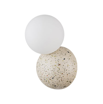 Aplique De Pared de Concreto Con Bola De Vidrio Beige