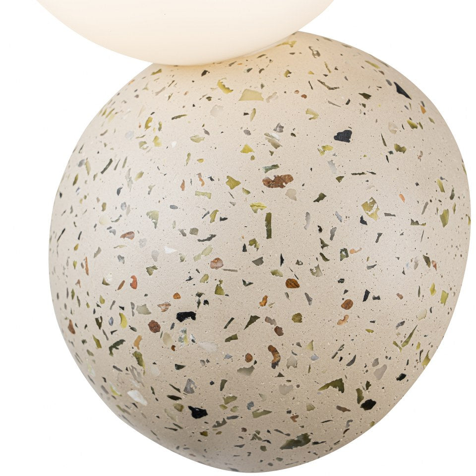 Aplique De Pared de Concreto Con Bola De Vidrio Beige