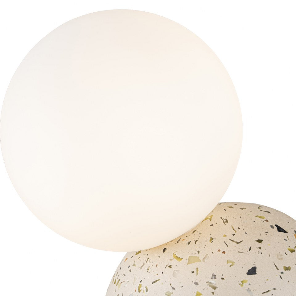 Aplique De Pared de Concreto Con Bola De Vidrio Beige