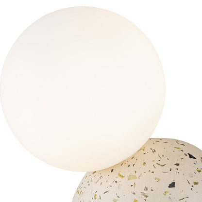 Aplique De Pared de Concreto Con Bola De Vidrio Beige