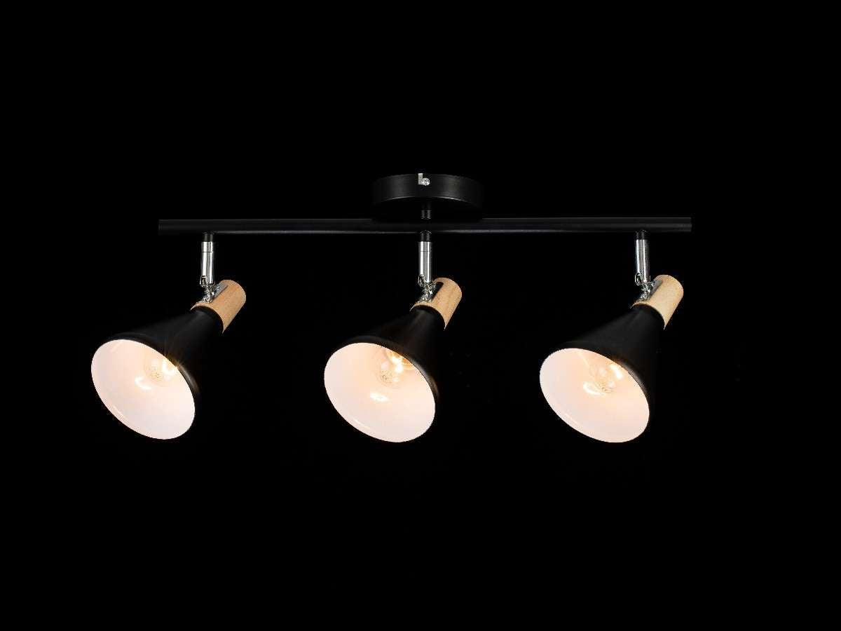 Aplique 3 focos Nordico Negro