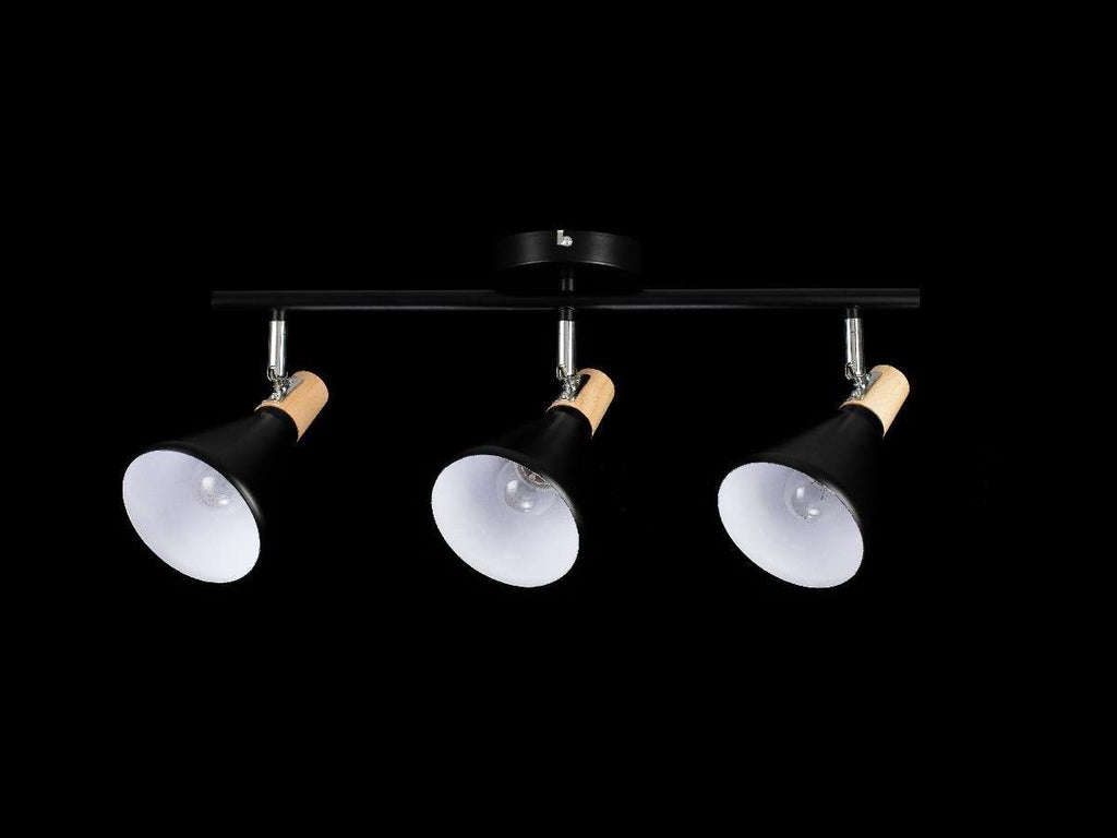 Aplique 3 focos Nordico Negro