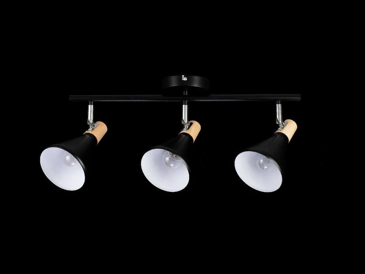 Aplique 3 focos Nordico Negro