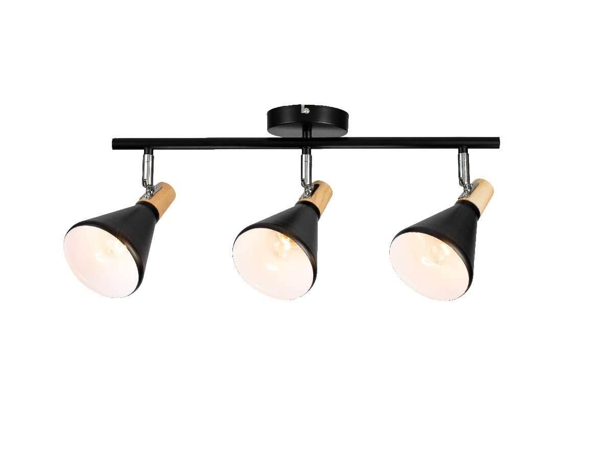 Aplique 3 focos Nordico Negro