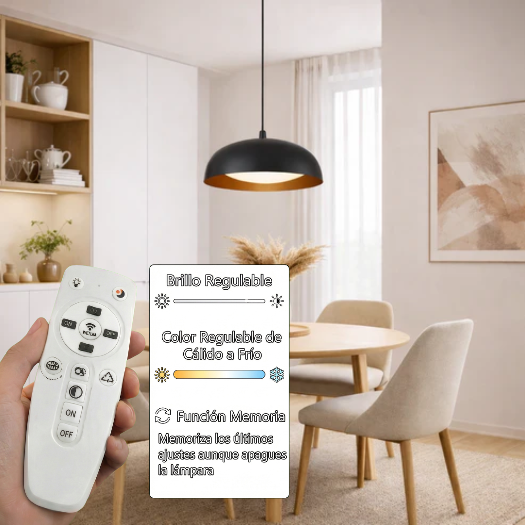 Lámpara Colgante LED Campana Comedor SEMIS | Negra CCT Atenuable