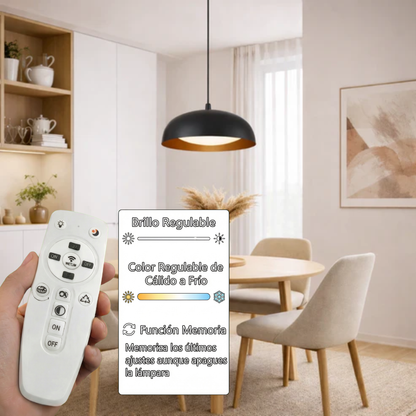 Lámpara Colgante LED Campana Comedor SEMIS | Negra CCT Atenuable