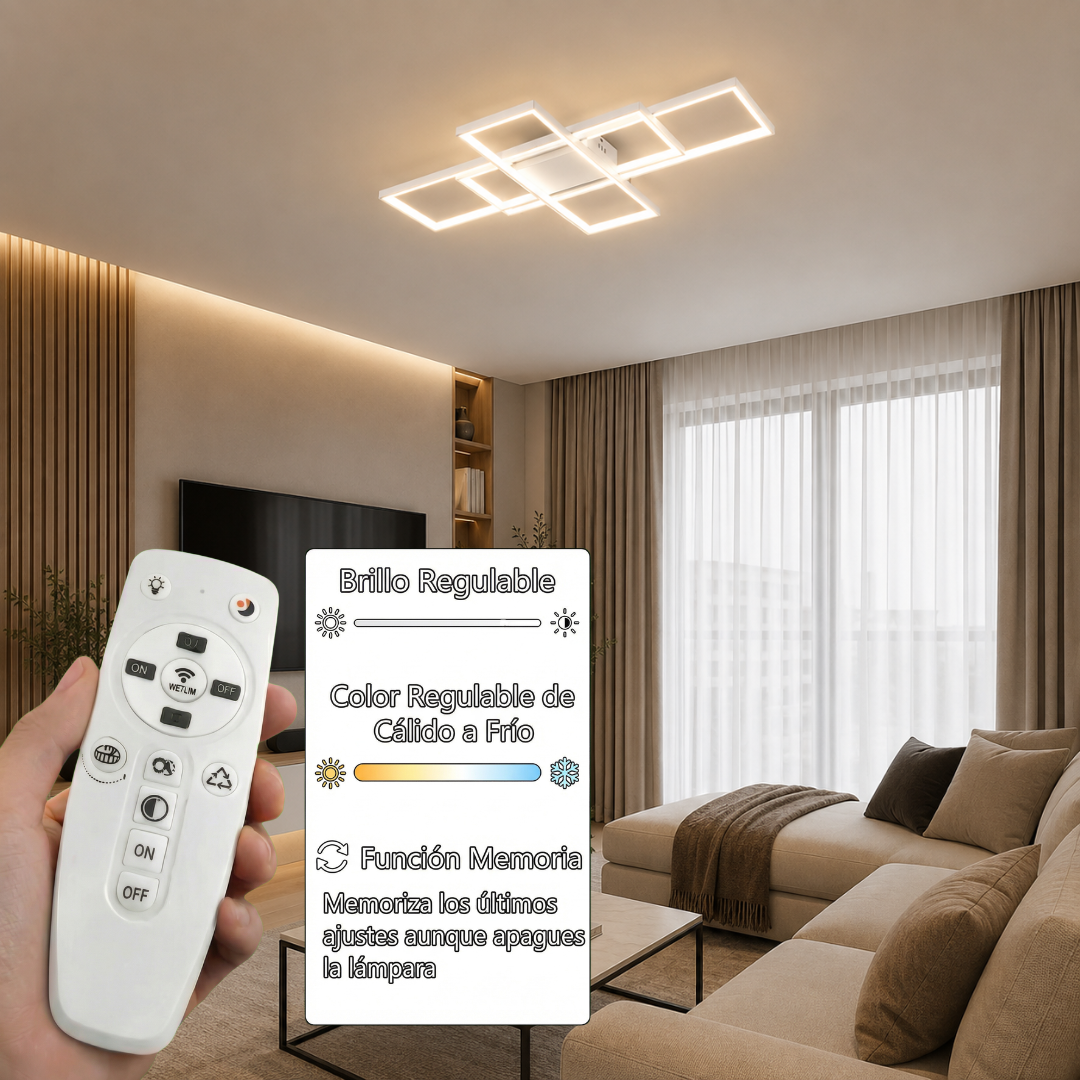 Lámpara LED Aros de Cuadrados CCT | FL6596-C