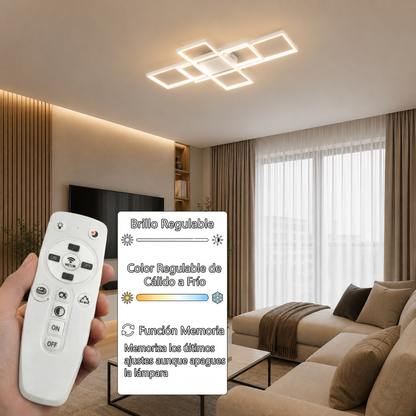 Lámpara LED Aros de Cuadrados CCT | FL6596-C