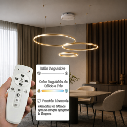 Lámpara Colgante LED Helix | Dorado CCT Atenuable - FL6037-3P