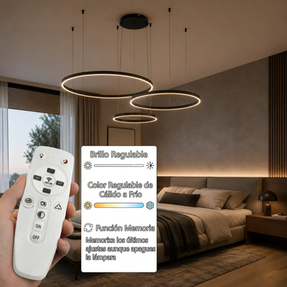 Lámpara Colgante LED Helix | Negro CCT Atenuable - FL6035-3P