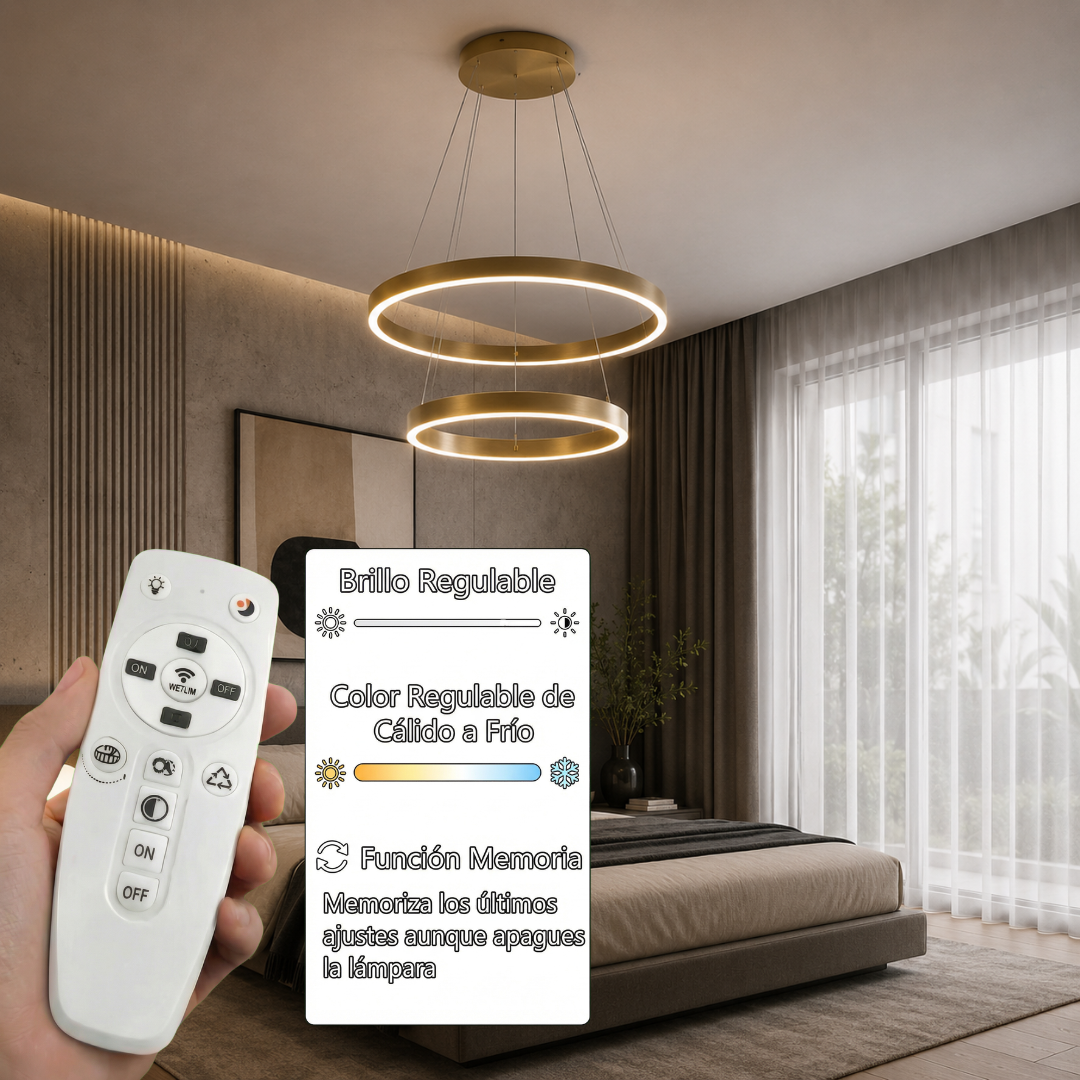 Lámpara Colgante LED Helix | Dorado CCT Atenuable - FL6034-2P