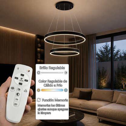 Lámpara Colgante LED Helix | Negro CCT Atenuable - FL6032-2P