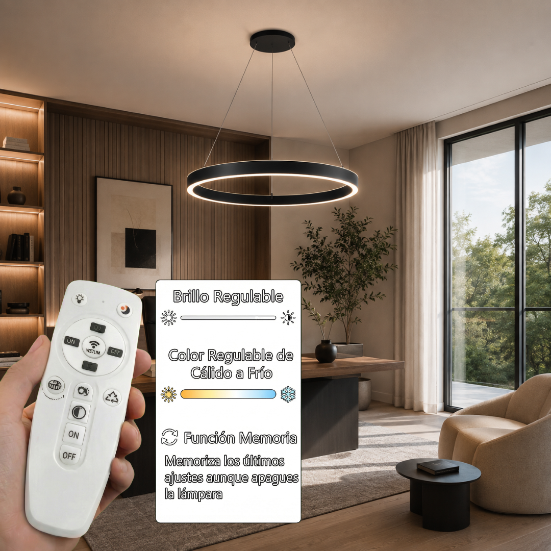 Lámpara Colgante LED Helix | Negro CCT Atenuable - FL6032-1P