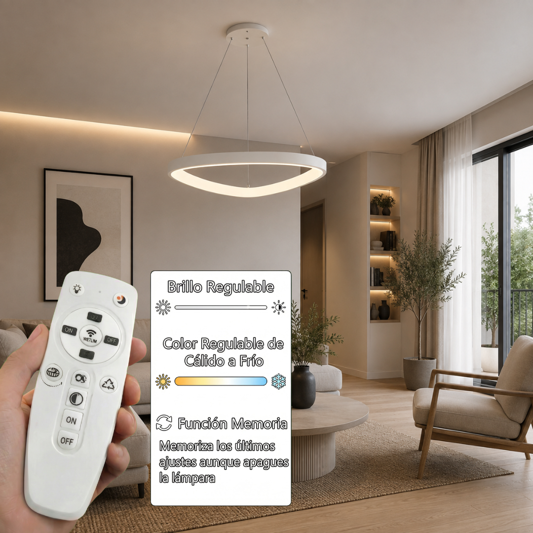 Lámpara Colgante LED Triangular | Negra/Blanca/Dorada CCT | FL6592-D51P