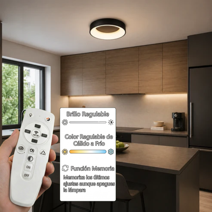Plafón LED Redondo Techo Salón PLICE | Negro Atenuable/FL631-D45C