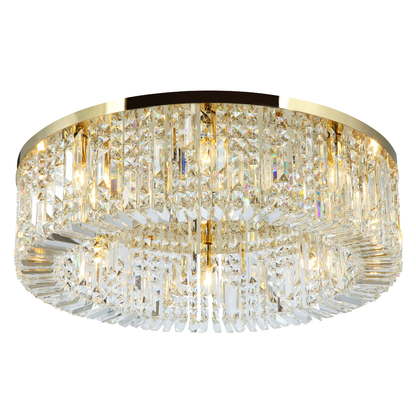 Plafón Cristal Circular Salón FANTASY | Dorado Ø60 cm E14