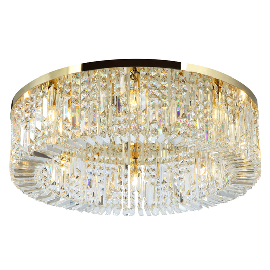Plafón Cristal Circular Salón FANTASY | Dorado Ø60 cm E14